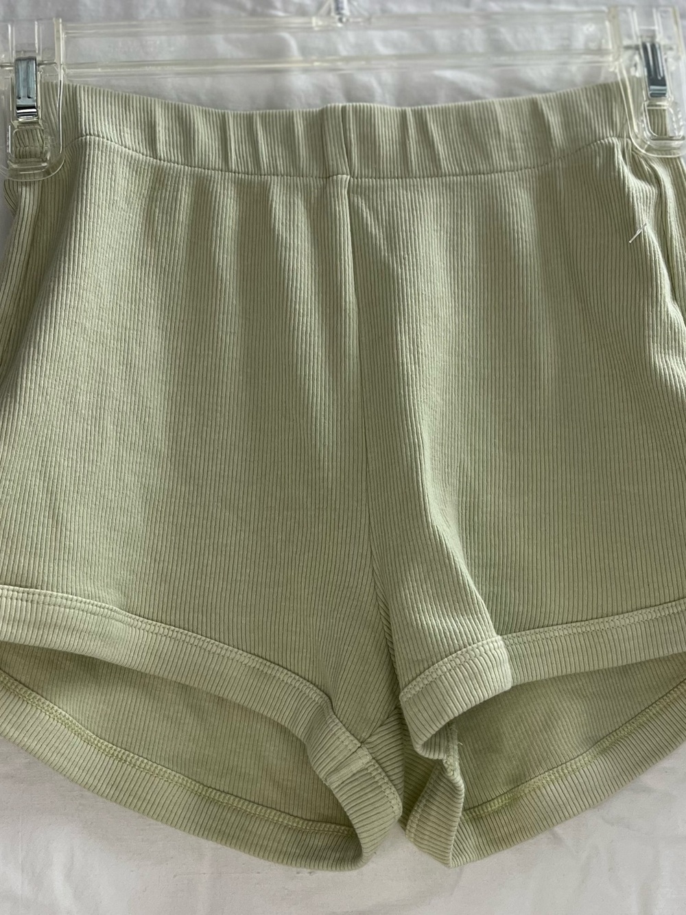 Zara Ribbed High-Rise Athletic Shorts — Sage Green. NWT. Sz. Medium